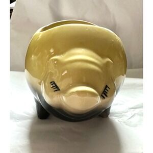 Vintage Shawnee Pot-Bellied Pig Planter #760 Yellow and Black